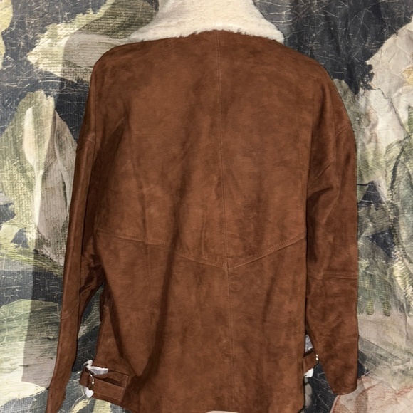 Free People Suede Bandana Shearling Jacket - Picture 4 of 6